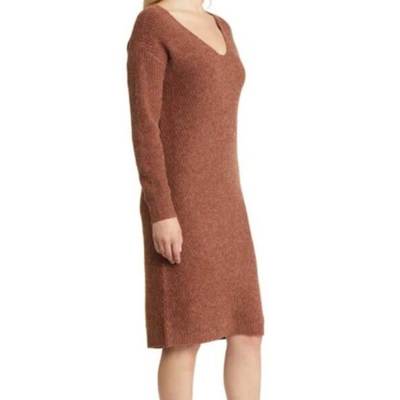 New ~ CASLON ~ Directional V-neck Long Sleeve Sweater Dress FALL - Picture 3 of 9